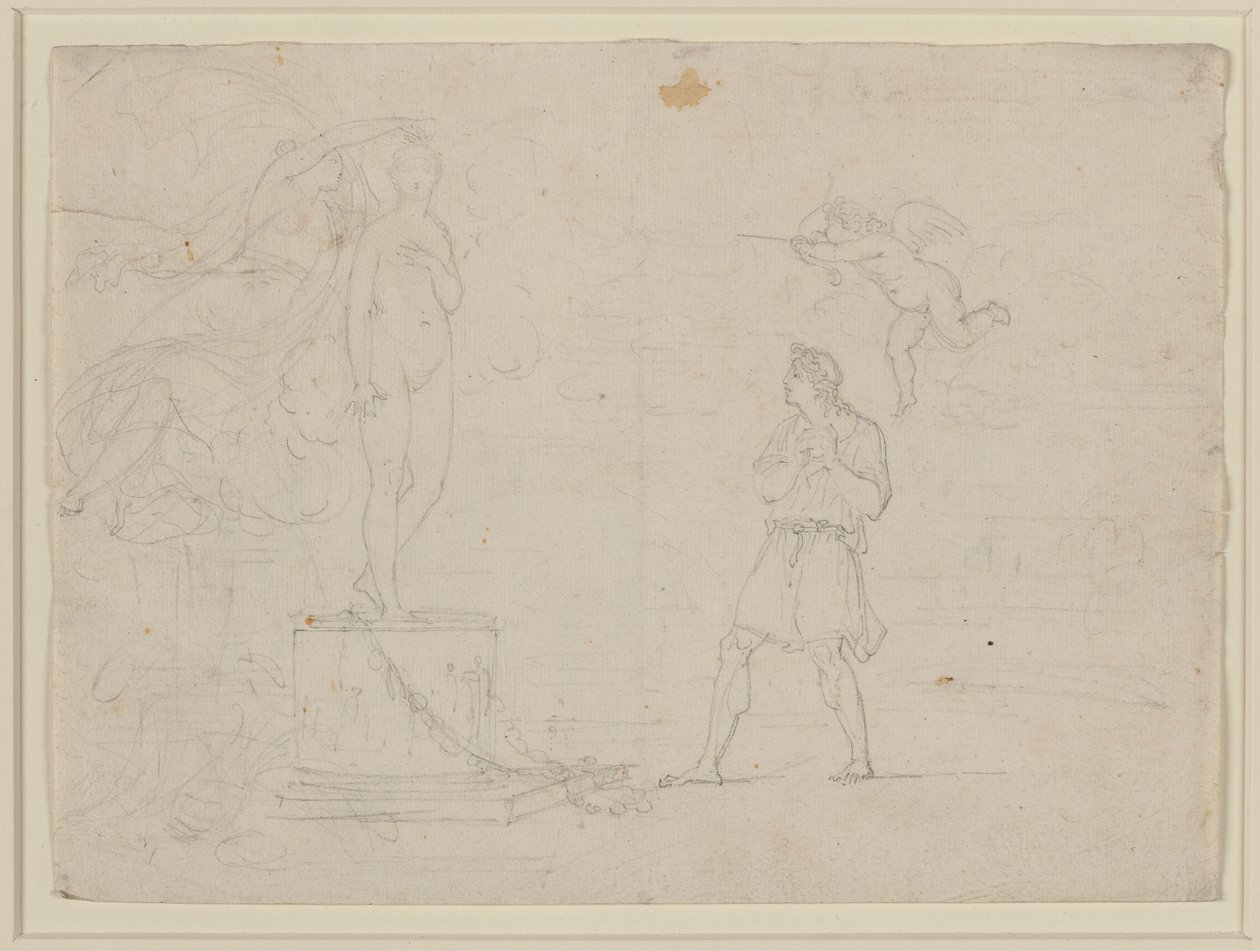 Study For Pygmalion And Galatea, c.1797 (křída na papíře) od Louis Gauffier