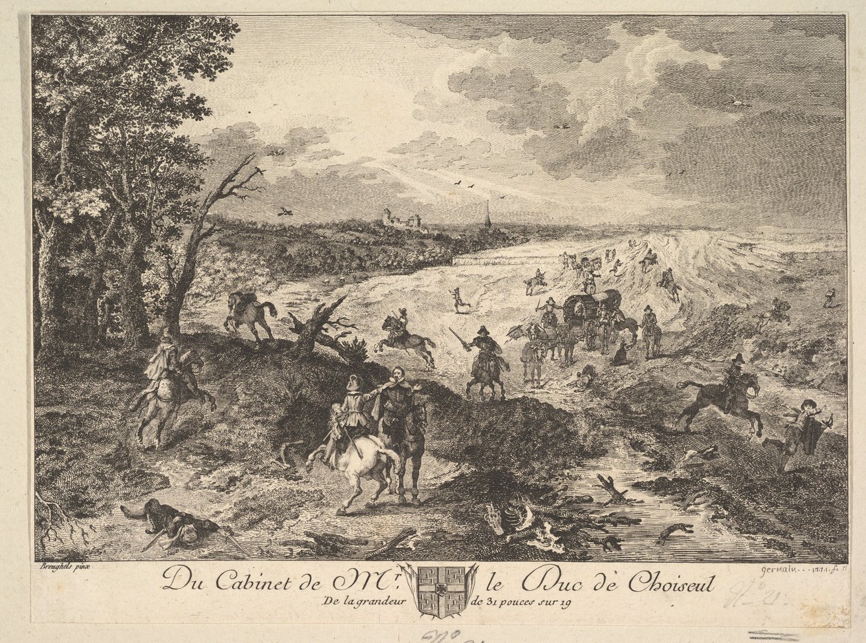 Loupež na cestě podle obrazu ve sbírce vévody de Choiseul, 1771. od Louis Germain