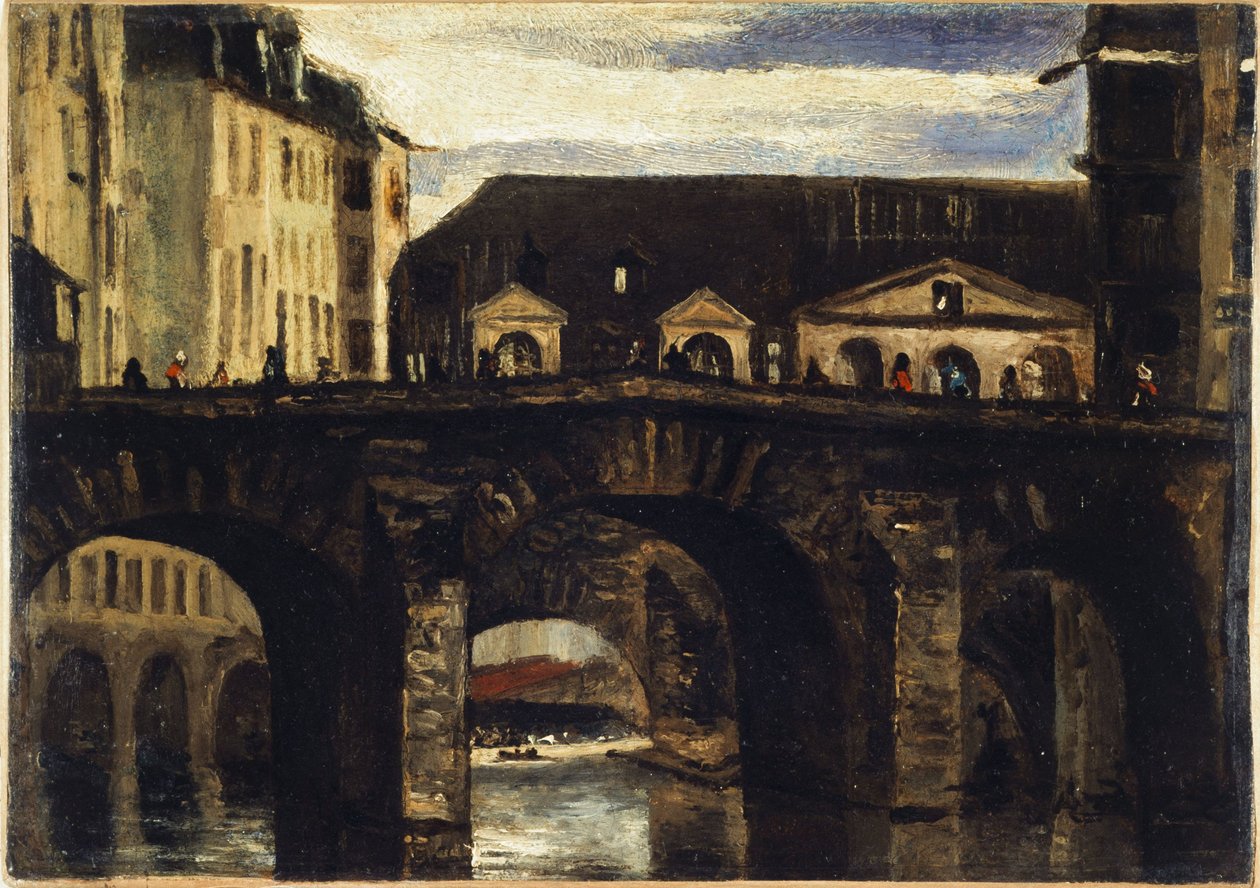 Malý most a most svatého Karla, asi 1825 (olej) od Louis Godefroy Jadin