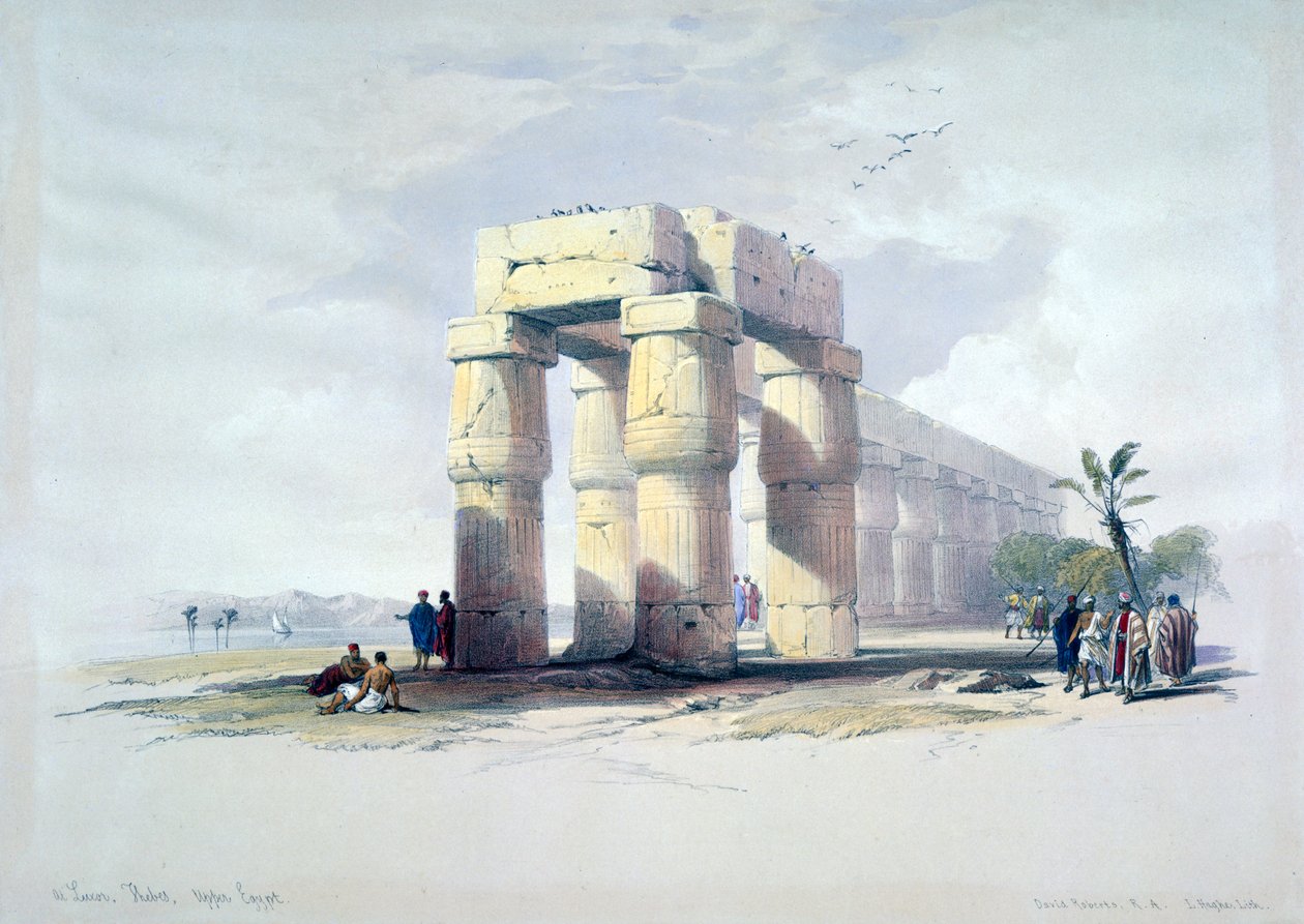V Luxoru, Thébách, Horním Egyptě, 19. století od Louis Haghe