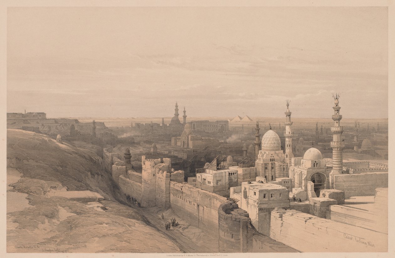 Egypt a Núbie: Svazek III – č. 26, Káhira, Pohled na západ od Louis Haghe