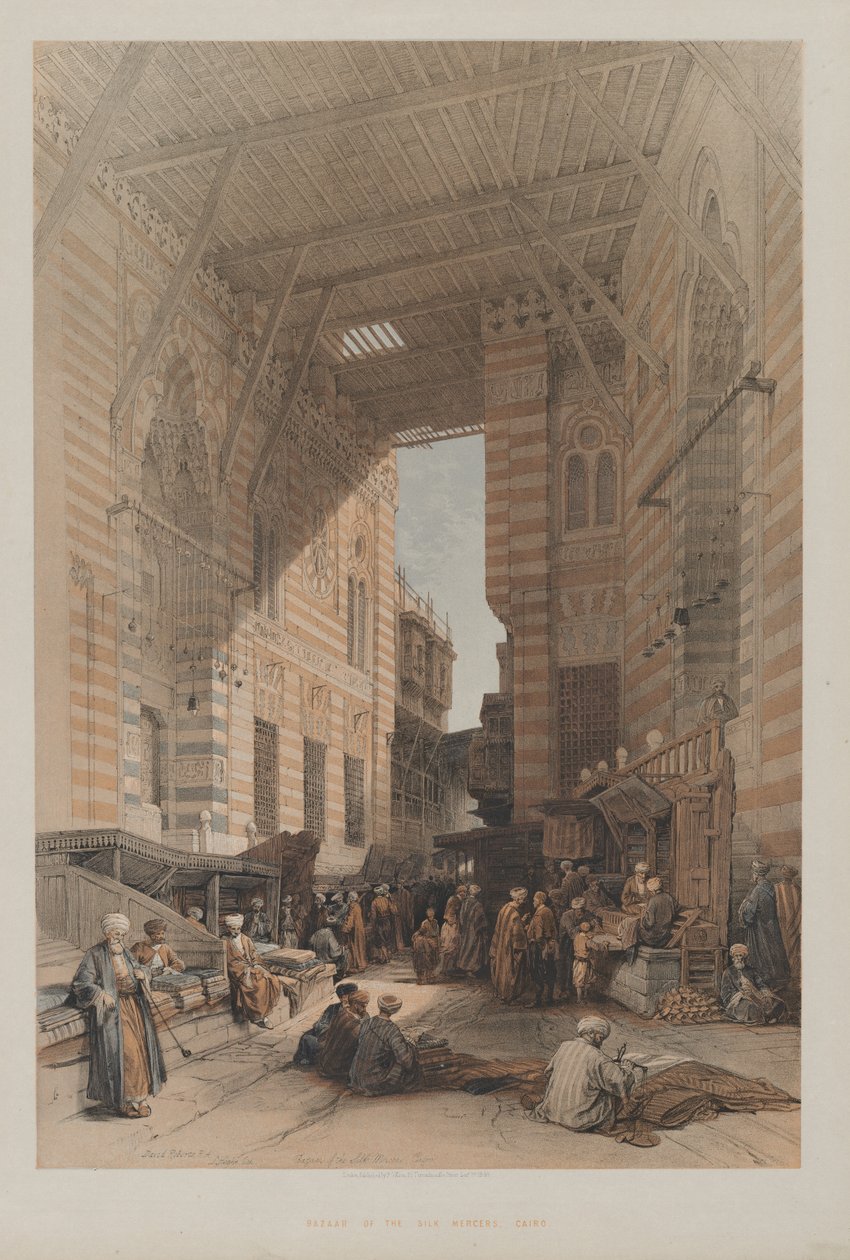 Egypt and Nubia, Volume III: Bazaar of the Silk Mercers, Káhira, 1848. od Louis Haghe