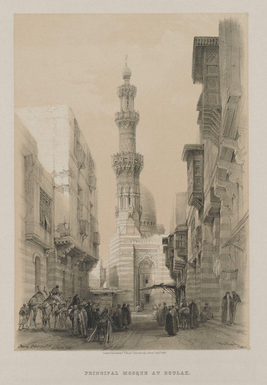Egypt and Nubia, Volume III: Bullack, Cairo, c. 1846. od Louis Haghe