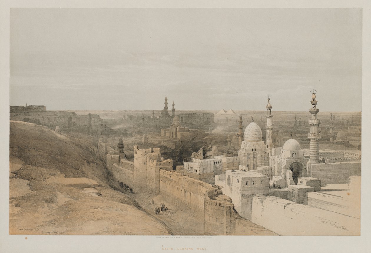 Egypt a Núbie, svazek III: Káhira, pohled na západ, 1848. od Louis Haghe