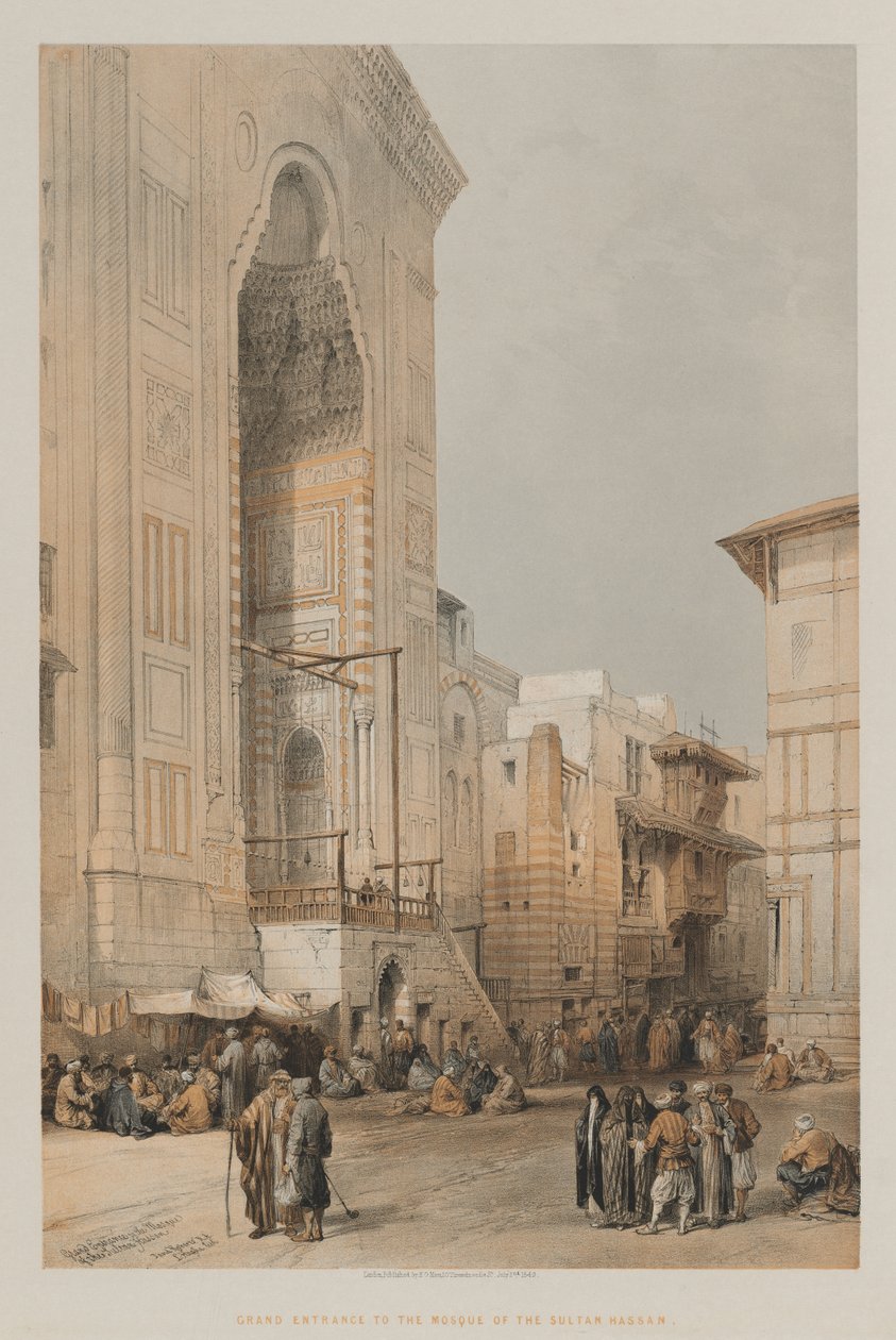 Egypt a Núbie, svazek III: Velký vchod do mešity sultána Hassana, 1849. od Louis Haghe