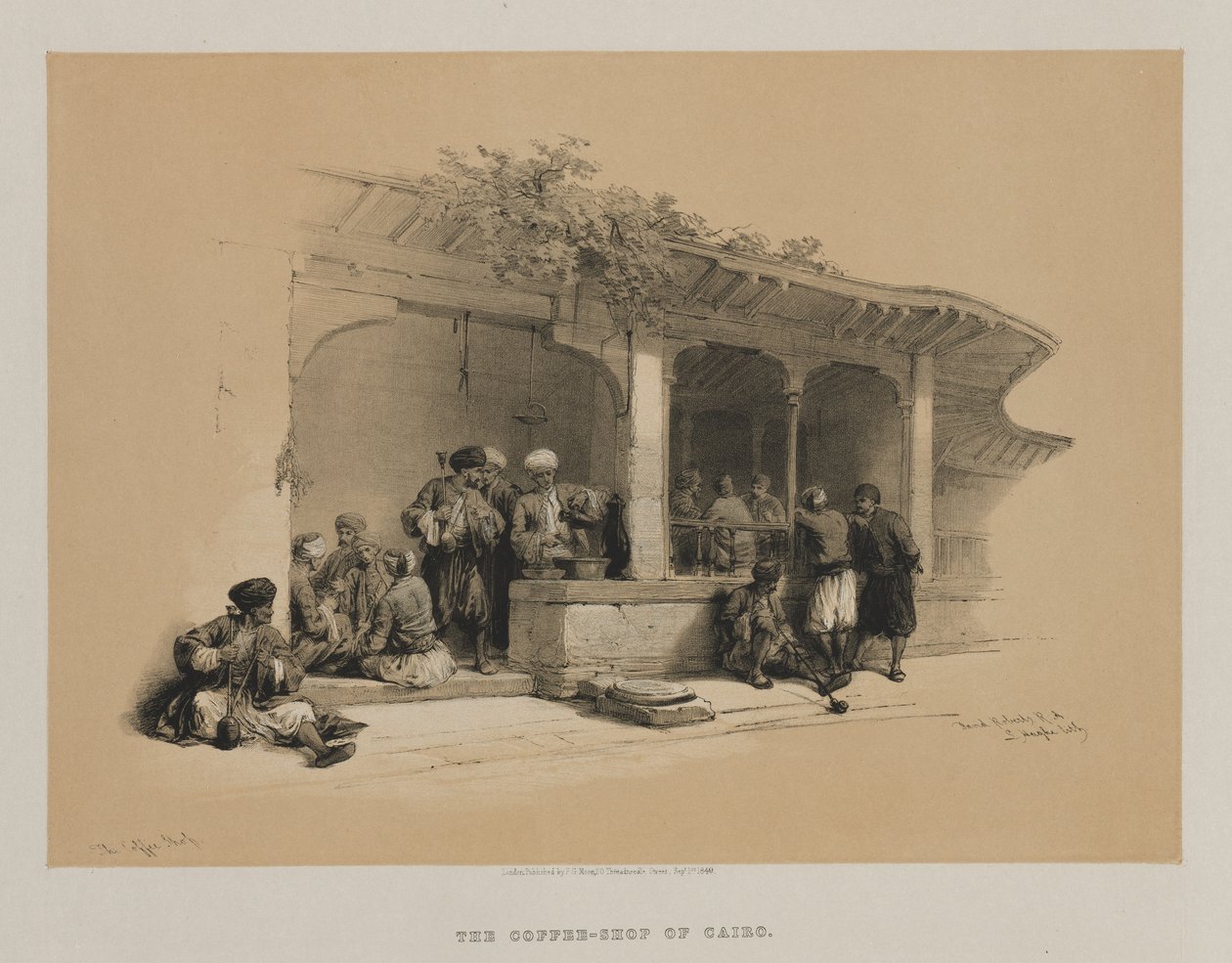 Egypt a Núbie, svazek III: The Coffee Shop, 1849. od Louis Haghe