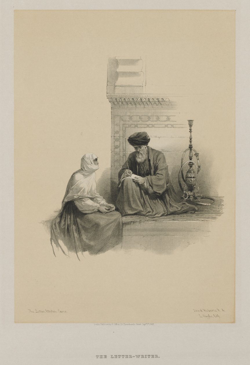 Egypt a Núbie, svazek III: Spisovatel dopisů, Káhira, 1849. od Louis Haghe