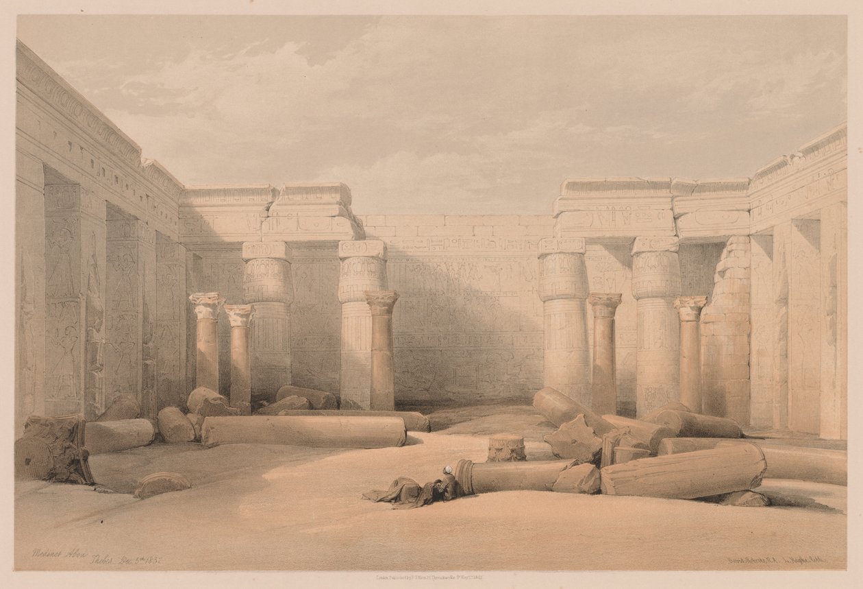 Egypt a Núbie: svazek II – č. 18, Medinet Abou, Théby, 1832. od Louis Haghe
