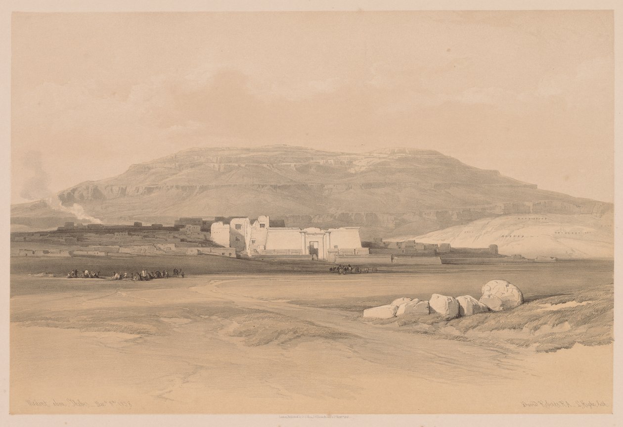 Egypt a Núbie: svazek II – č. 20, Medinet Abou, Théby od Louis Haghe