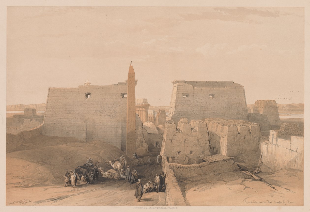 Egypt a Núbie: Svazek II – č. 38, Velké vchody do chrámu v Luxoru od Louis Haghe