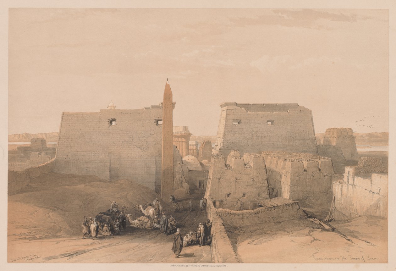 Egypt a Núbie: svazek II – č. 38, Velké vchody do chrámu v Luxoru, 1838. od Louis Haghe