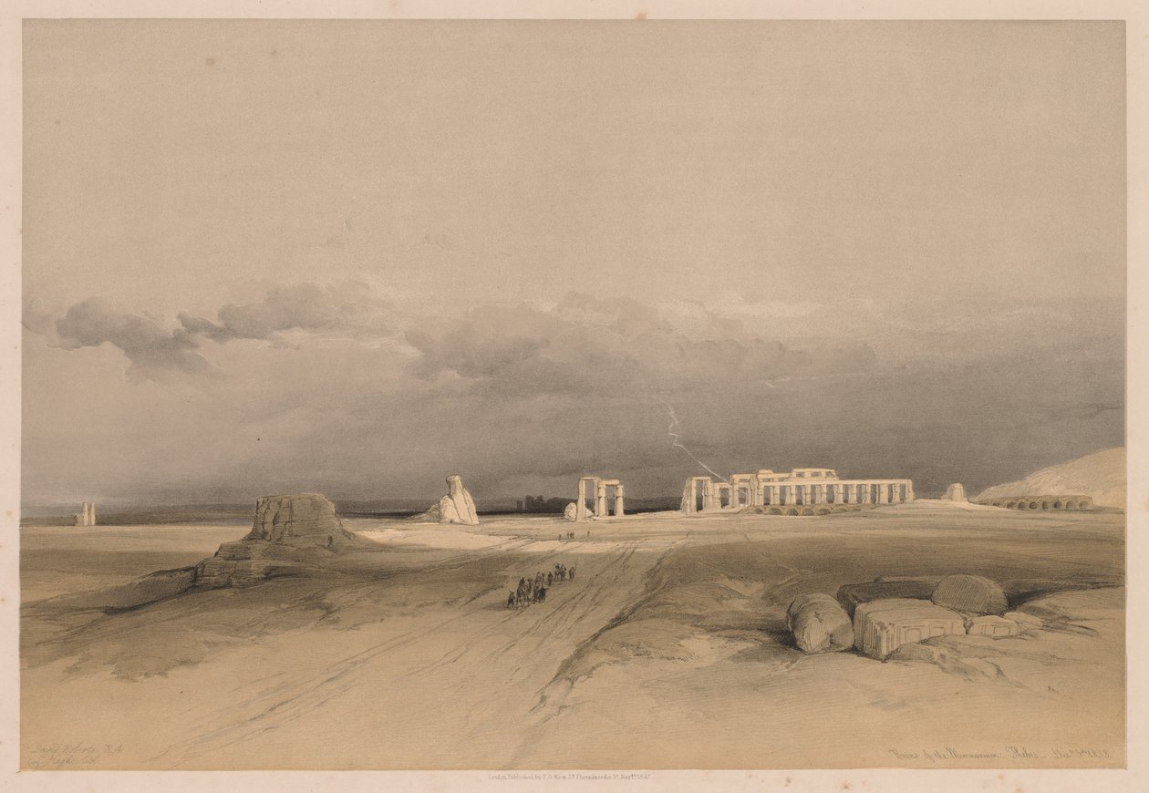 Egypt a Núbie: Svazek II – č. 8, Ruiny Memnonia, Théby od Louis Haghe