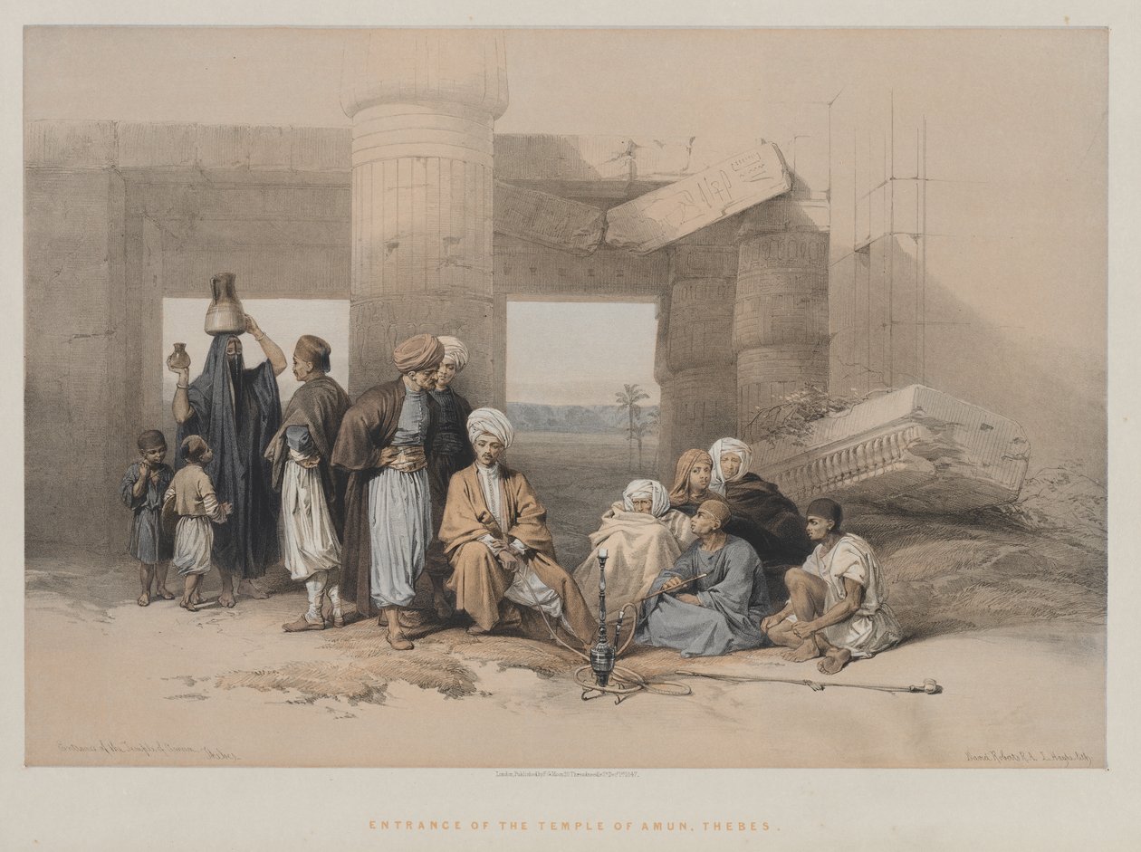 Egypt a Núbie, svazek II: Vchod do Amonova chrámu, Théby od Louis Haghe