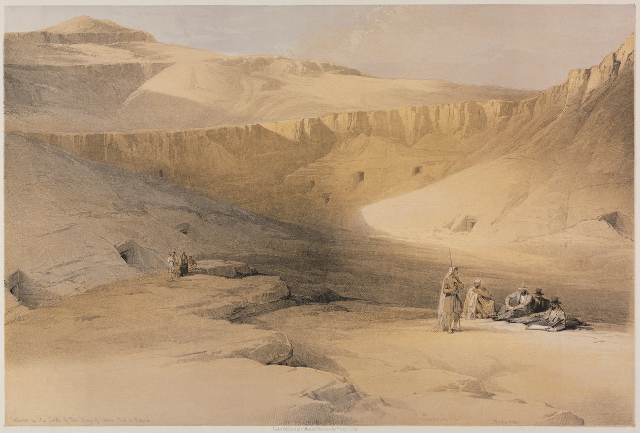 Egypt a Núbie, svazek II: Vchod do hrobek králů Théb, Bab-El-Malouk, 1848. od Louis Haghe