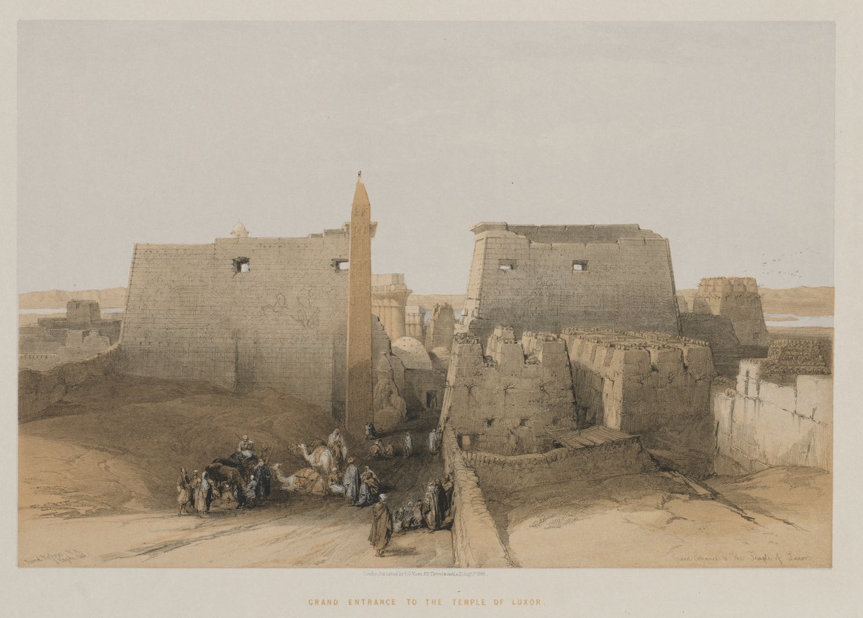 Egypt a Núbie, svazek II: Velký vchod do chrámu v Luxoru, 1848. od Louis Haghe