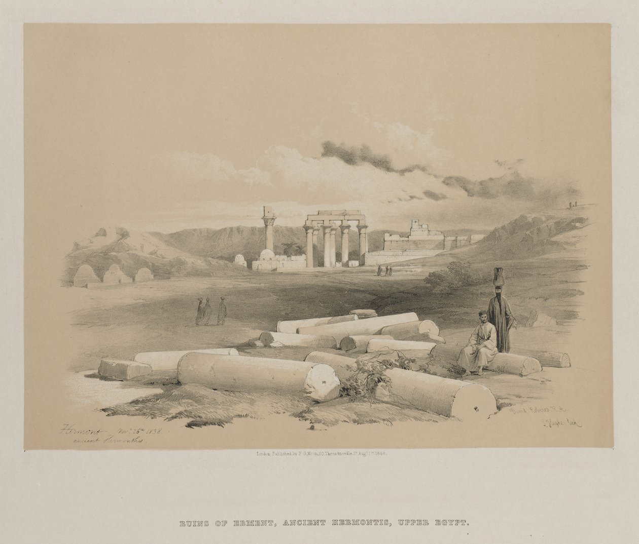Egypt a Núbie, svazek II: Hermont, Ancient Hermonthis, 1848. od Louis Haghe