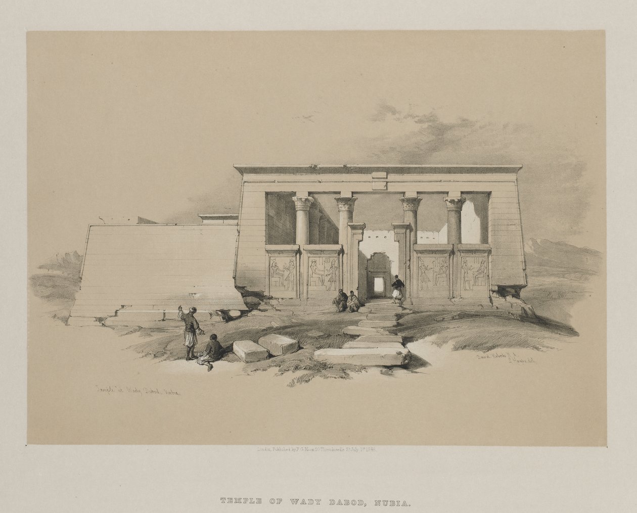 Egypt and Nubia, Volume II: Temple at Wady Dabod, Nubia od Louis Haghe