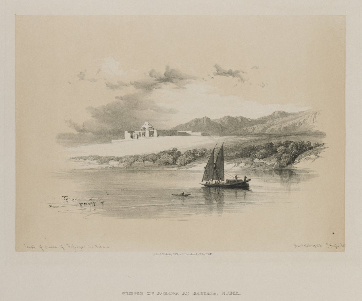 Egypt and Nubia, Volume II: Temple of Amdda, of Hassaya in Nubia od Louis Haghe