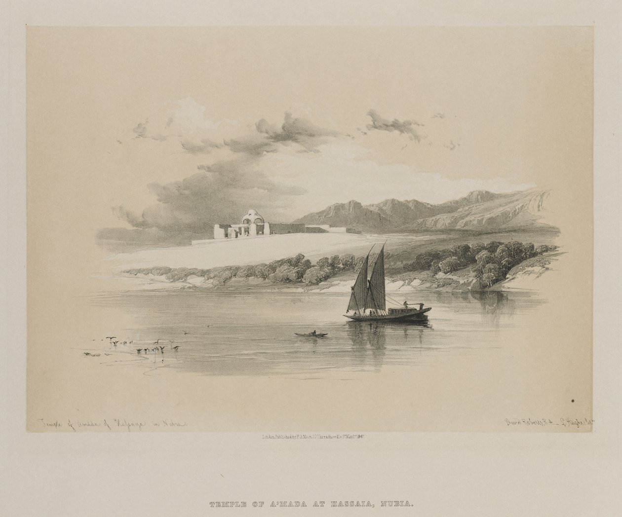 Egypt and Nubia, Volume II: Temple of Amdda, of Hassaya in Nubia, 1847. od Louis Haghe