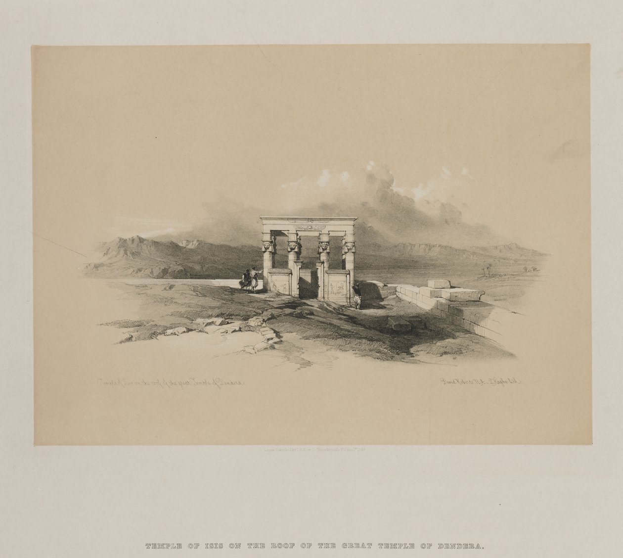 Egypt and Nubia, Volume II: Temple of Isis on the roof of the Great Temple of Dendera, 1848. od Louis Haghe