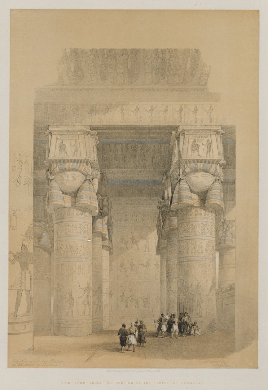 Egypt a Núbie, svazek II: Pohled zpod sloupořadí chrámu Dendera od Louis Haghe