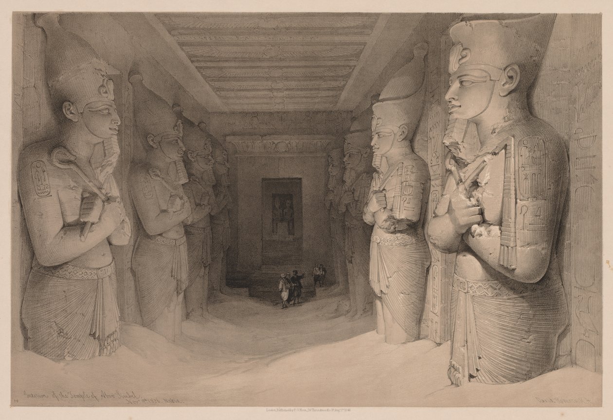 Egypt a Núbie: svazek I – č. 14, Interiér chrámu Aboo Simbel od Louis Haghe