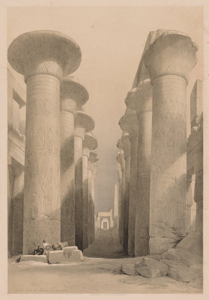 Egypt a Núbie: svazek I - č. 20, Velká síň v Karnaku, Théby od Louis Haghe