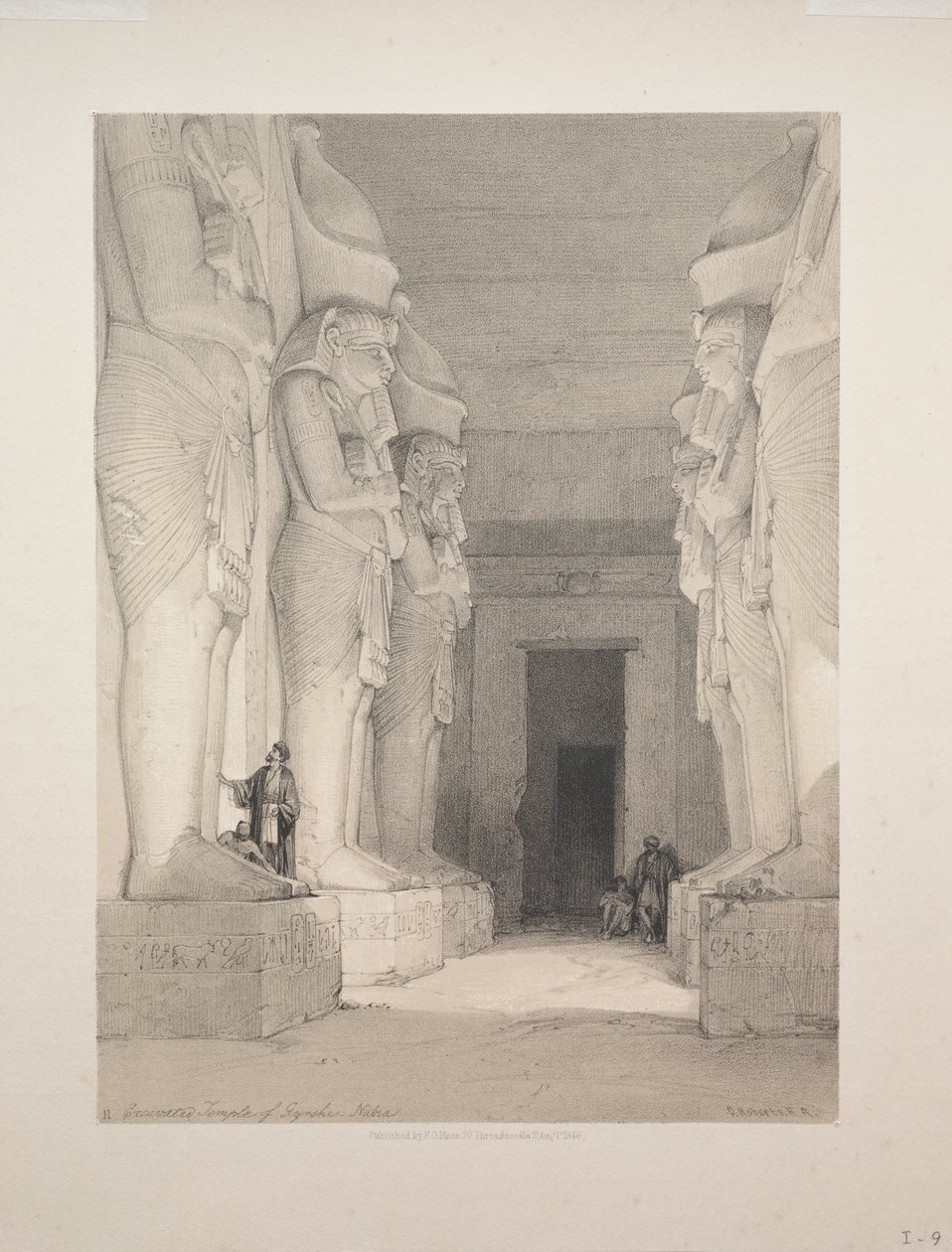 Egypt a Núbie: I. díl – č. 9, Vykopaný chrám Gyrshe, Núbie od Louis Haghe