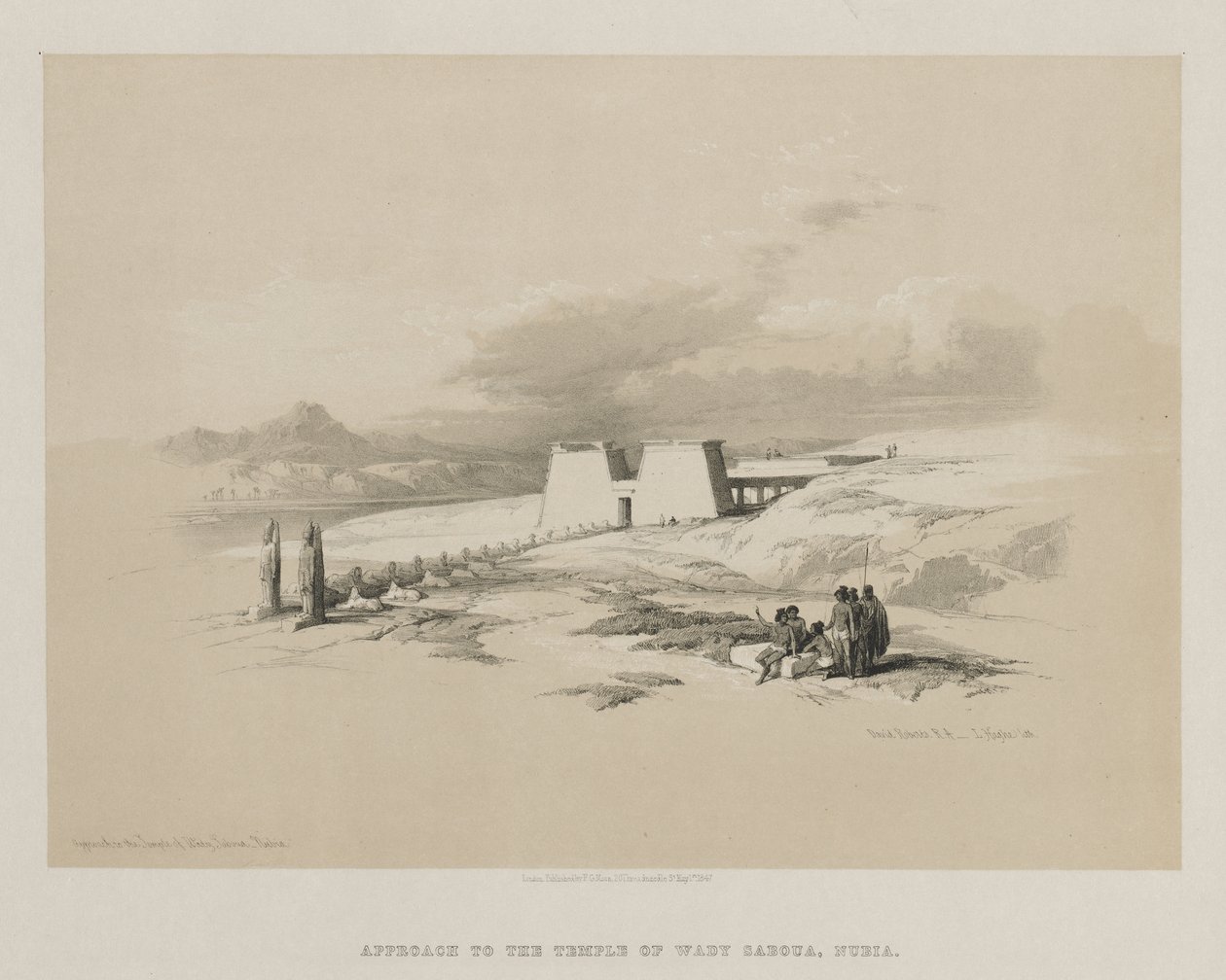 Egypt and Nubia, Volume I: Approach to the Temple of Wady Saboua, Nubia od Louis Haghe