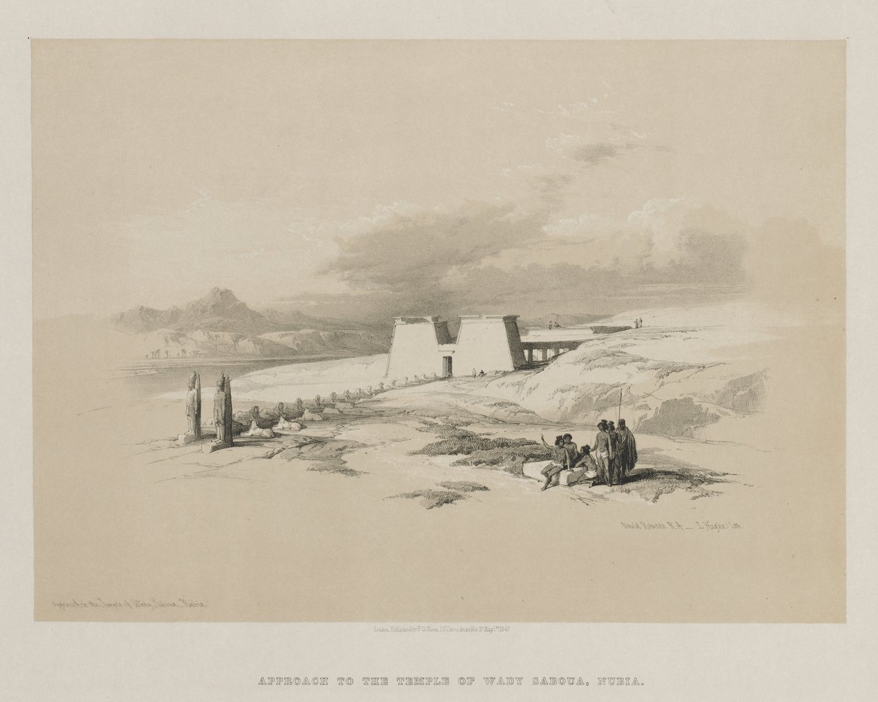 Egypt and Nubia, Volume I: Approach to the Temple of Wady Saboua, Nubia, 1847. od Louis Haghe