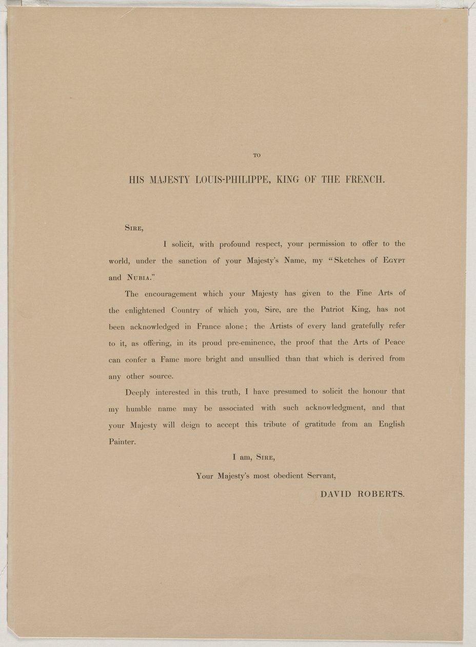 Egypt a Núbie, svazek I: Dedication Page, 1846. od Louis Haghe