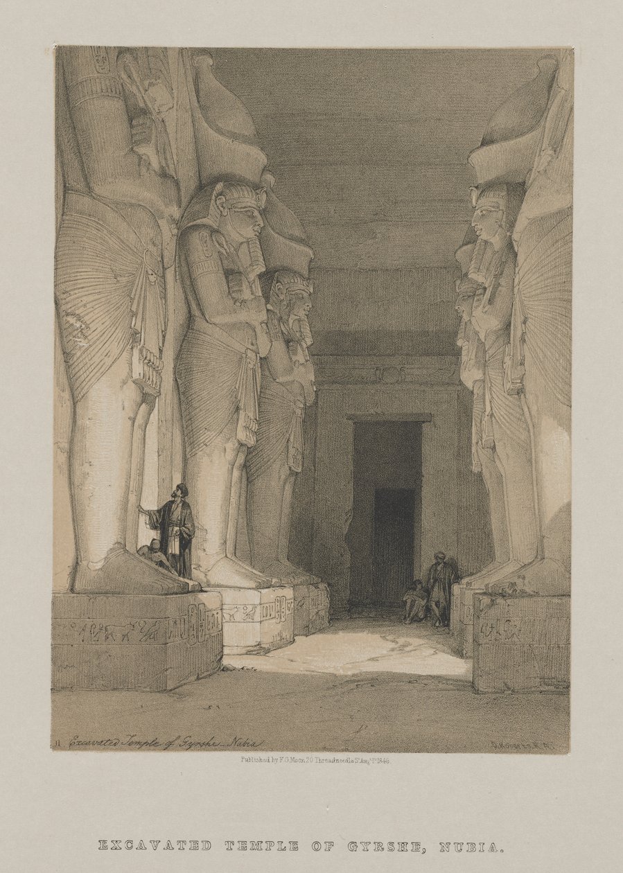 Egypt a Núbie, svazek I: Vykopaný chrám Gyrshe, Núbie od Louis Haghe