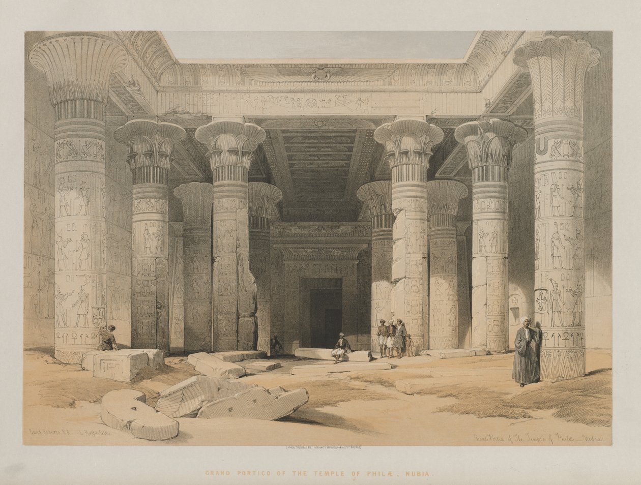 Egypt and Nubia, Volume I: Grand Portico of the Philae Temple, Nubia od Louis Haghe
