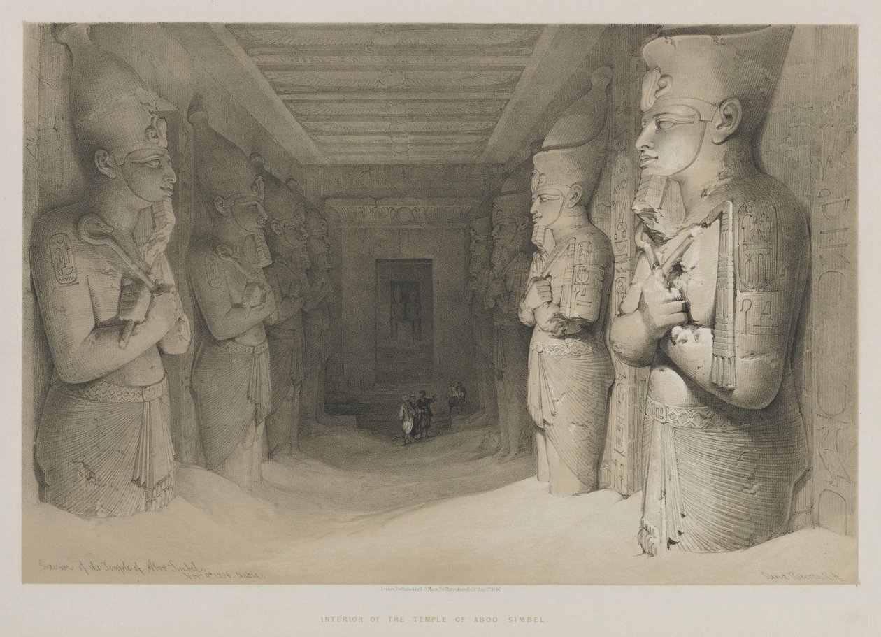 Egypt a Núbie, svazek I: Interiér chrámu Aboo-Simbel, 1846. od Louis Haghe