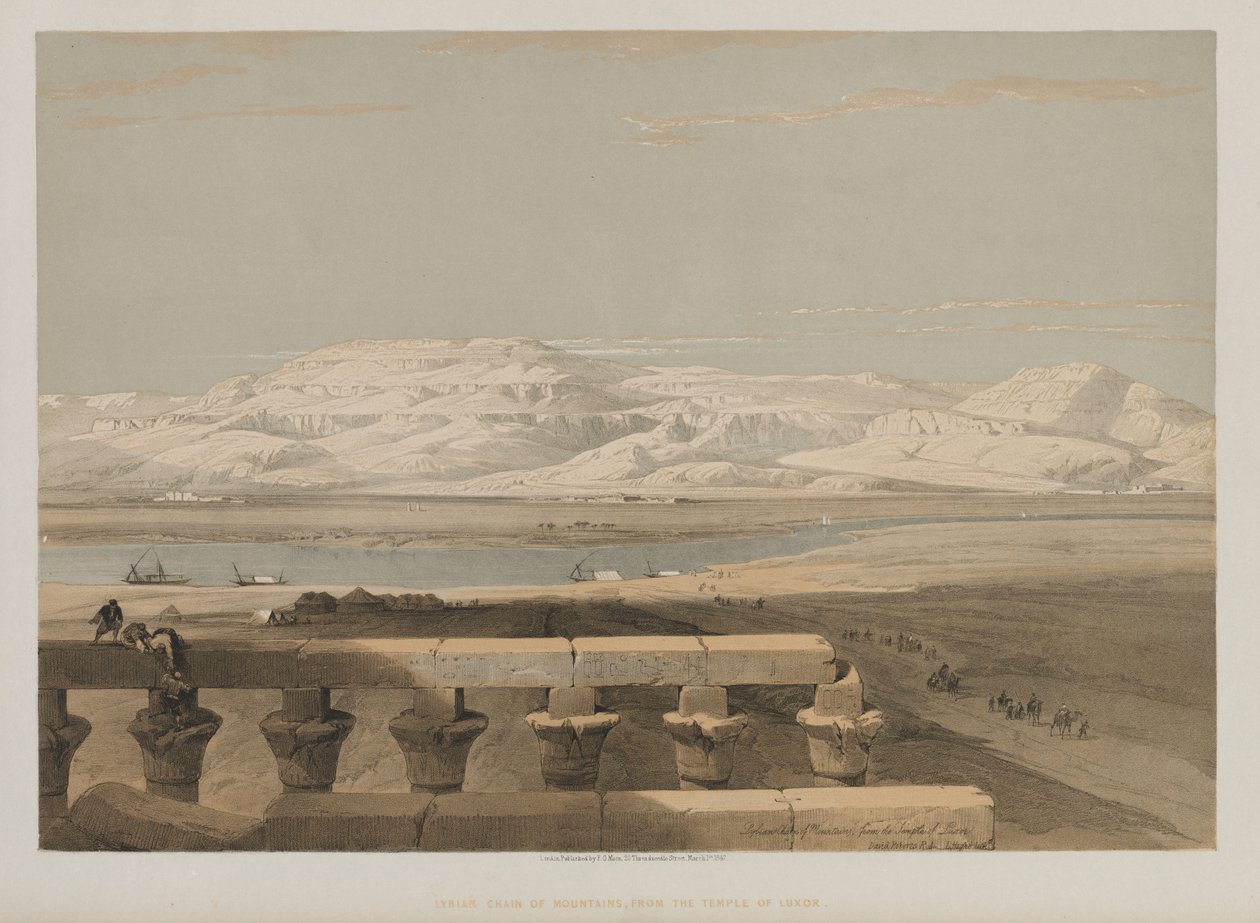 Egypt a Núbie, svazek I: Libyjský řetěz hor, z chrámu v Luxoru, 1847. od Louis Haghe