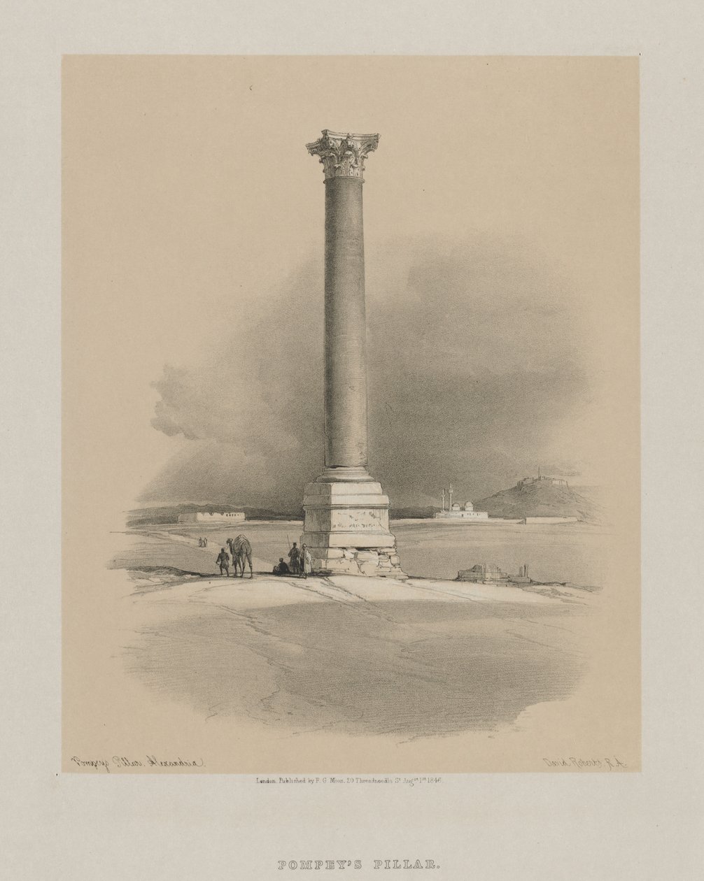 Egypt a Núbie, svazek I: Pompeys Pillar, Alexandrie, 1846. od Louis Haghe