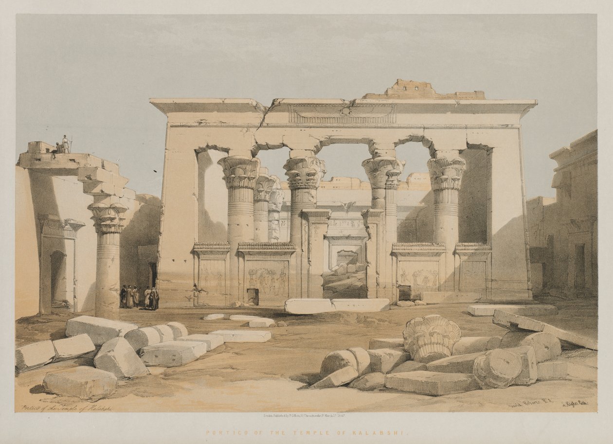 Egypt a Núbie, svazek I: Portico of the Temple of Kalabshe, 1847. od Louis Haghe
