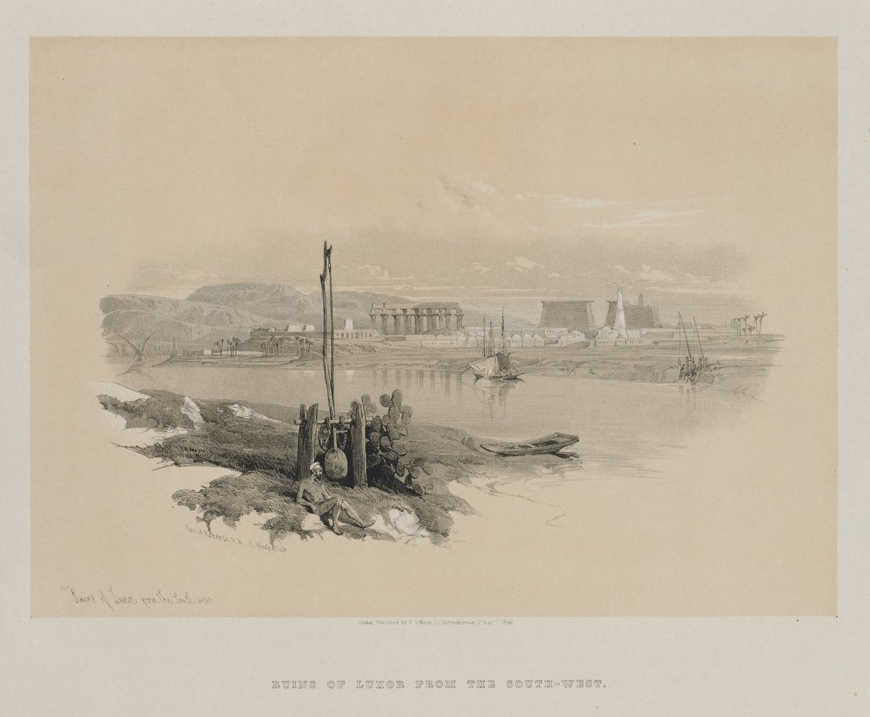 Egypt a Núbie, svazek I: Ruiny Luxoru z jihozápadu, 1846. od Louis Haghe