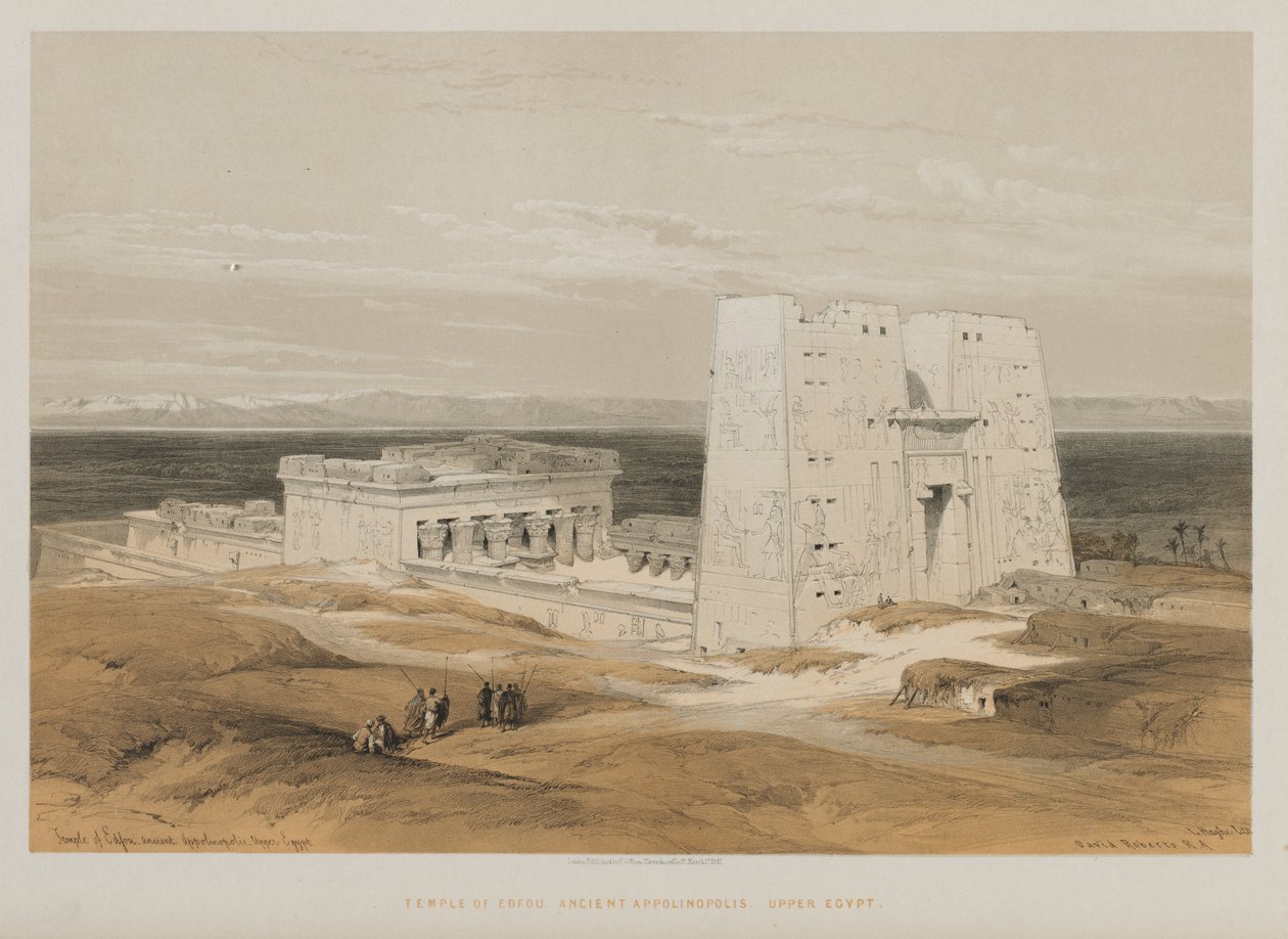 Egypt a Núbie, svazek I: Chrám v Edfou, starověká Apollinopolis, Horní Egypt, 1847. od Louis Haghe