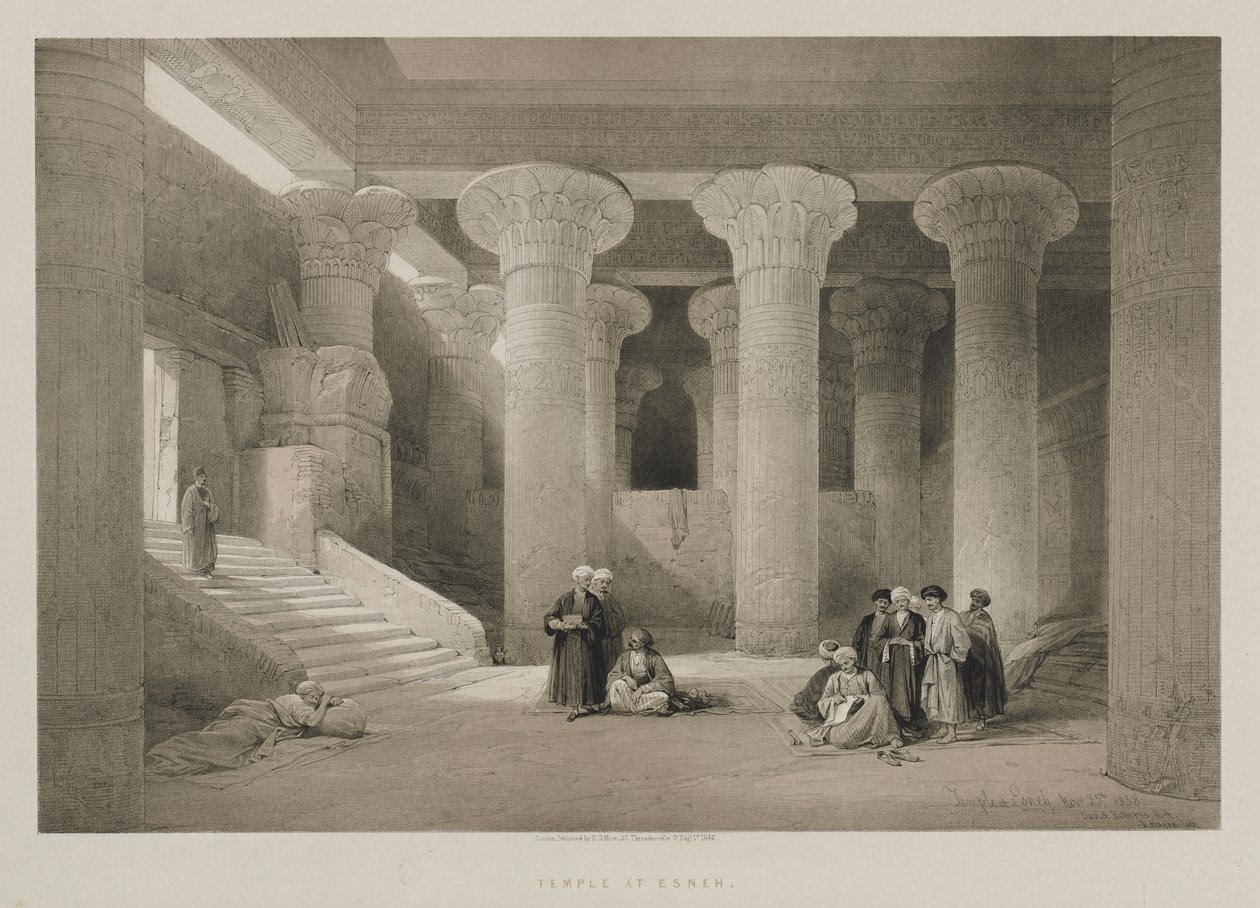 Egypt a Núbie, svazek I: Chrám v Esneh, 1846. od Louis Haghe