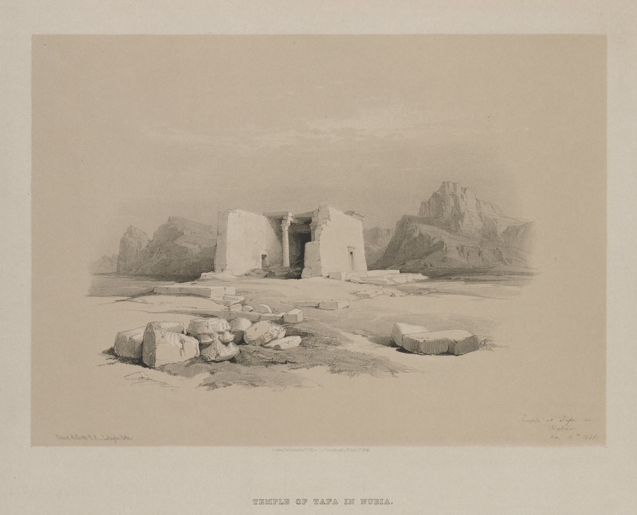 Egypt a Núbie, svazek I: Chrám v Tafa v Núbii, 1846. od Louis Haghe