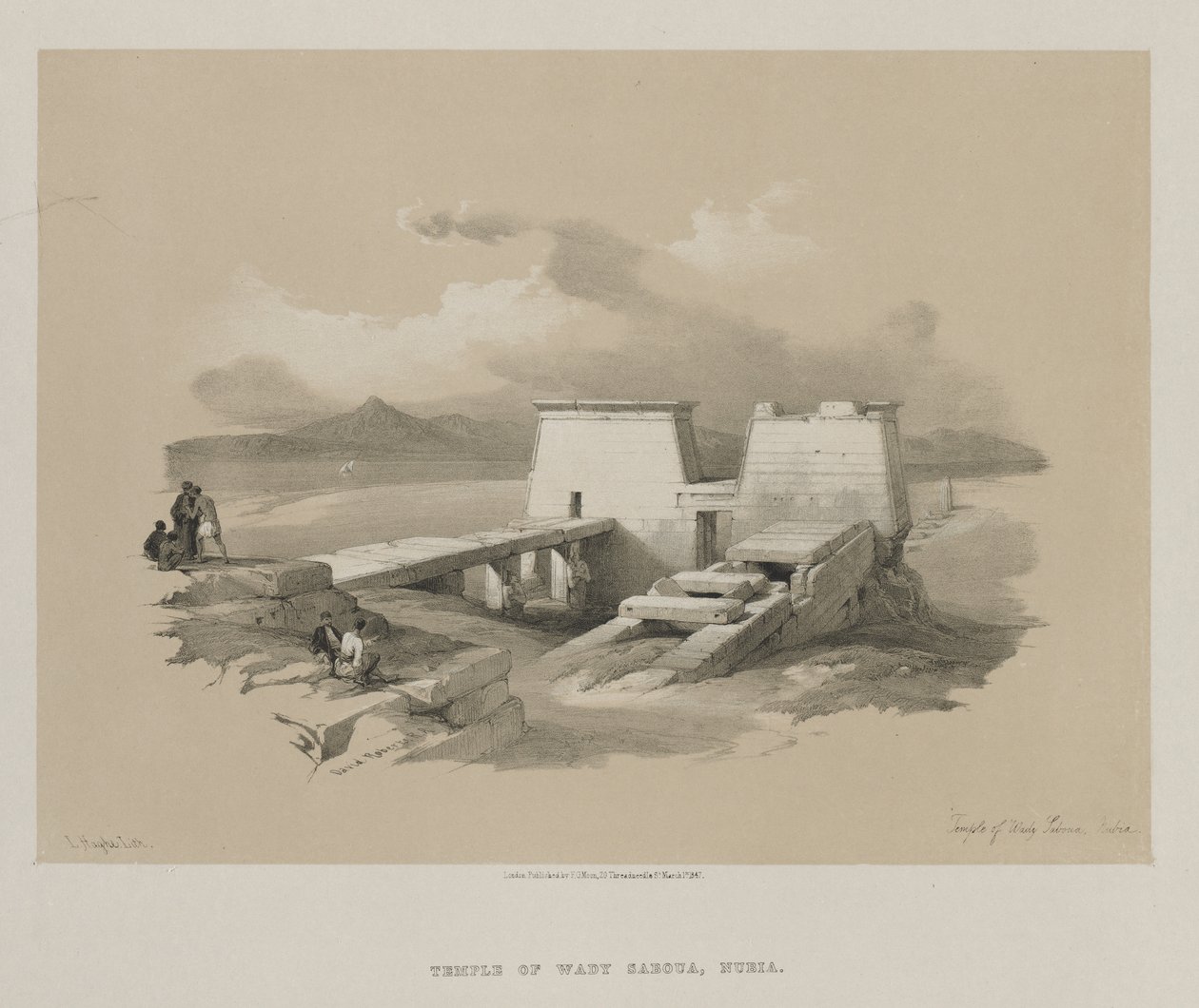 Egypt and Nubia, Volume I: Temple of Wady Saboua, Nubia, 1846. od Louis Haghe