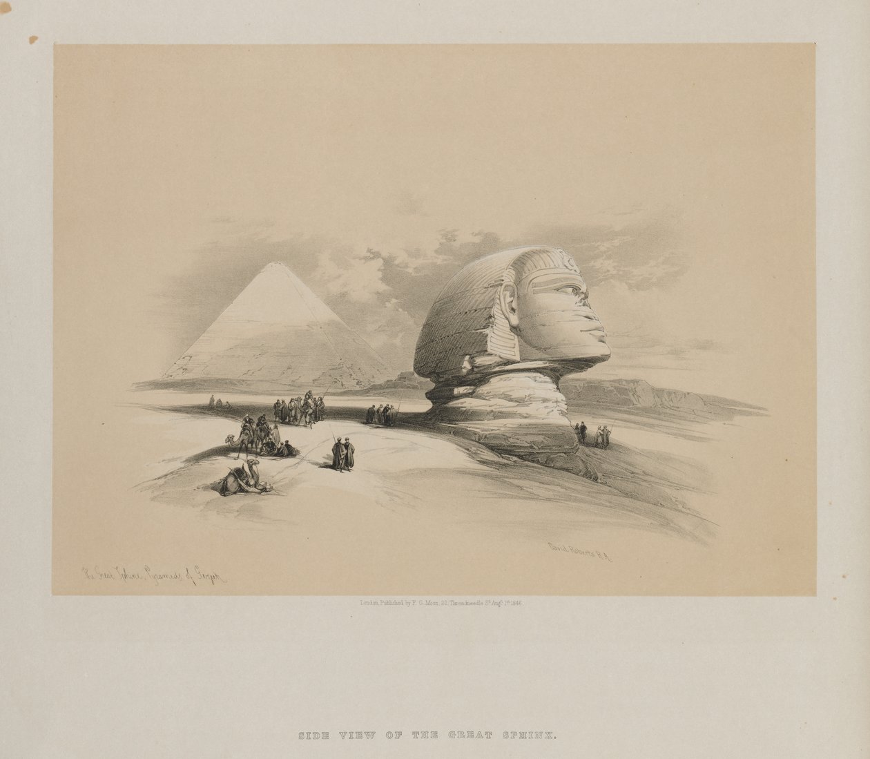 Egypt a Núbie, svazek I: Velká sfinga, pyramidy Gezeeh, 1846. od Louis Haghe