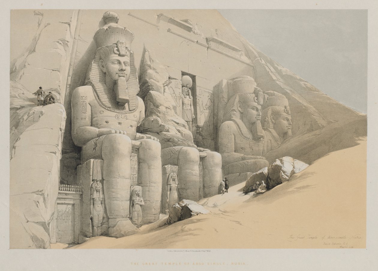 Egypt a Núbie, svazek I: Velký chrám Aboo-Simble, Núbie, 1846. od Louis Haghe