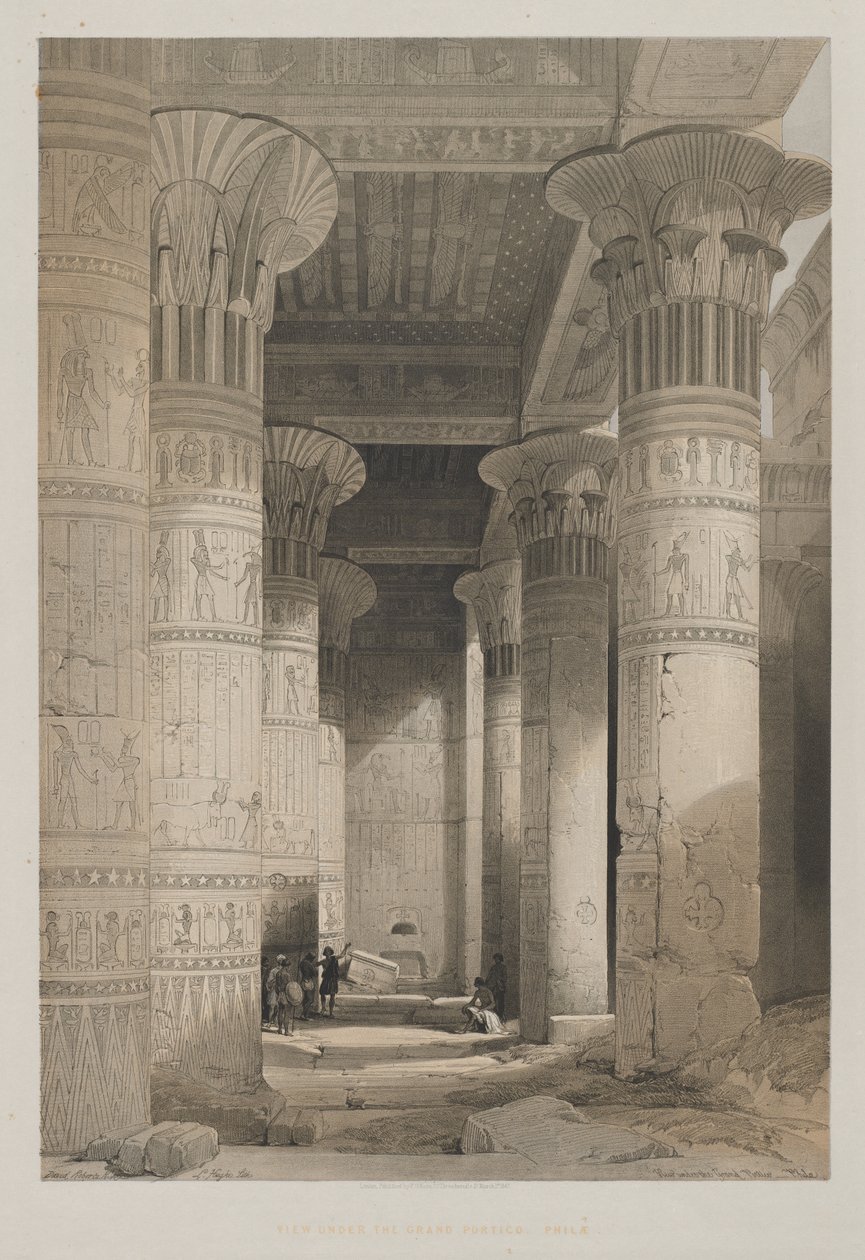 Egypt and Nubia, Volume I: View under the Grand Portico of the Temple, Philae, 1846. od Louis Haghe