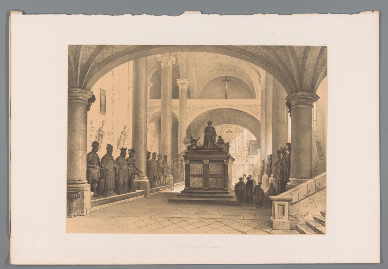 Hrob Maxmiliána I. v Innsbrucku Tombeau de Maximilien I à Inspruck (název na objektu) od Louis Haghe