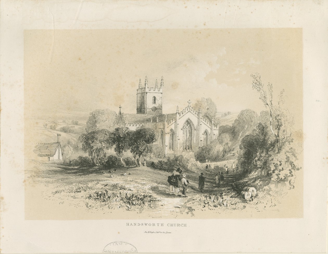 Handsworth Church: litografie, nd [1806-1885] od Louis Haghe