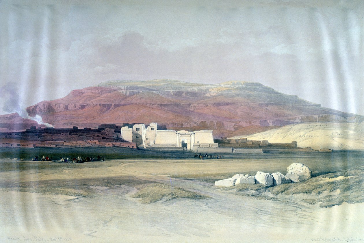 Medinet Abou, Théby, 8. prosince 1832, Egypt, 19. století od Louis Haghe
