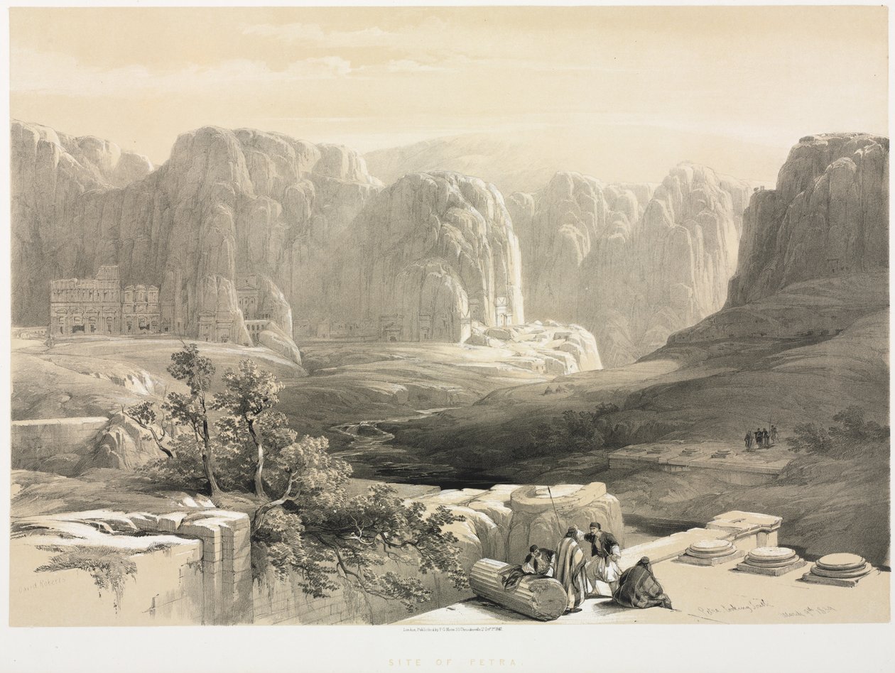 Svatá země, Sýrie, Idumea, Arábie, Egypt a Núbie sv. III: Petra, Pohled na jih, 1842. od Louis Haghe
