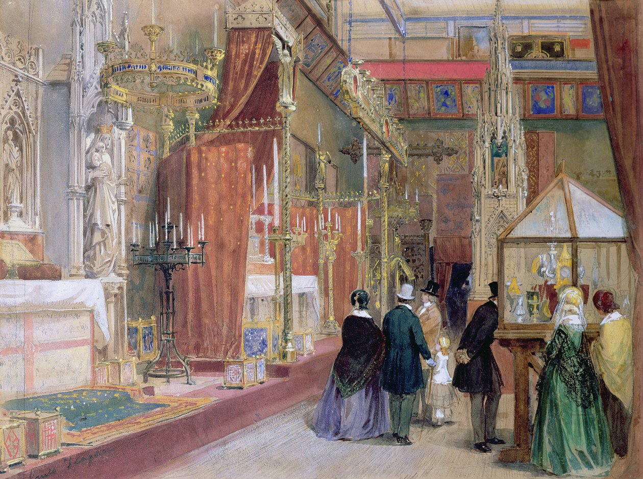 Středověký dvůr Velké výstavy z roku 1851 od Louis Haghe